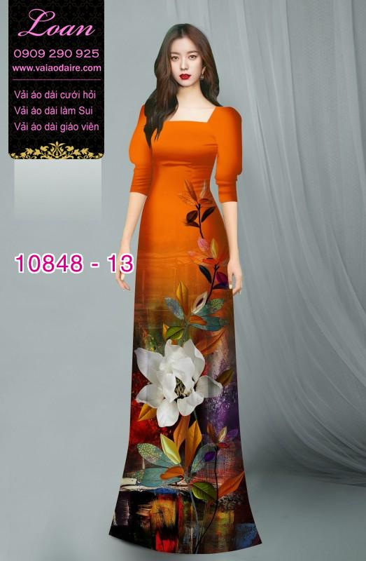 Vải áo dài hoa 3D