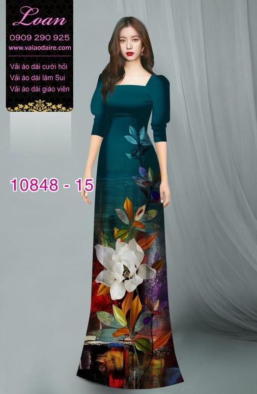 Vải áo dài hoa 3D
