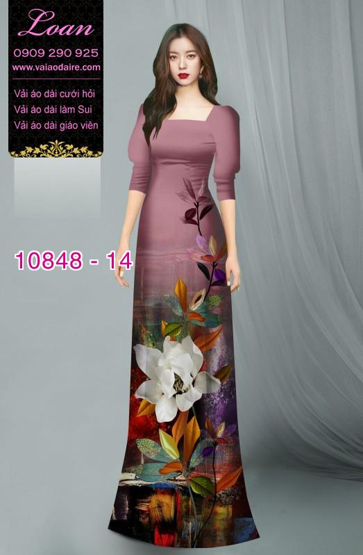 Vải áo dài hoa 3D