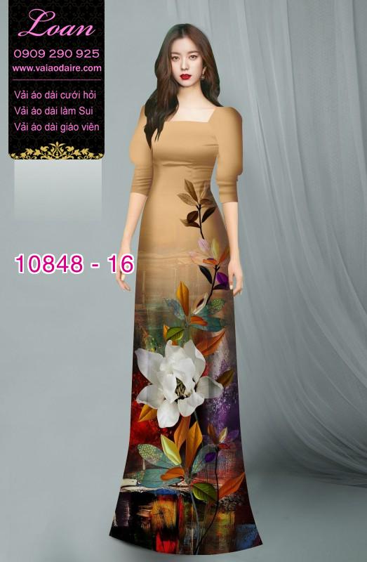 Vải áo dài hoa 3D