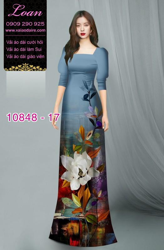 Vải áo dài hoa 3D