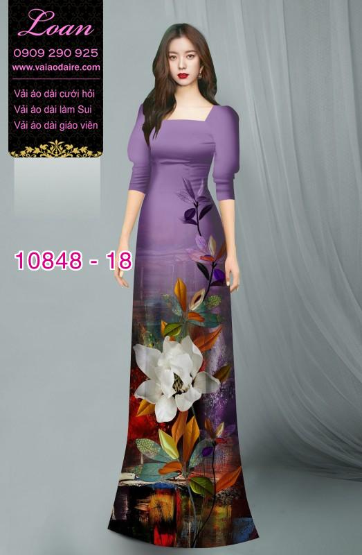 Vải áo dài hoa 3D