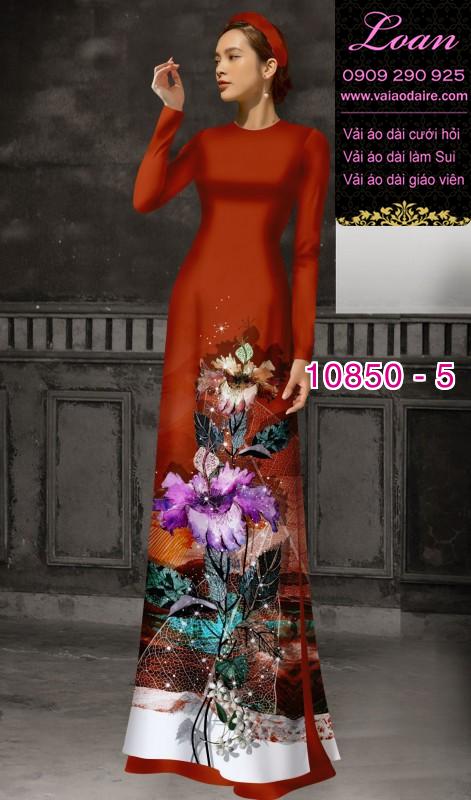 Vải áo dài hoa 3D