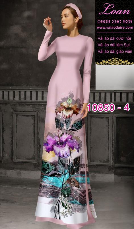 Vải áo dài hoa 3D