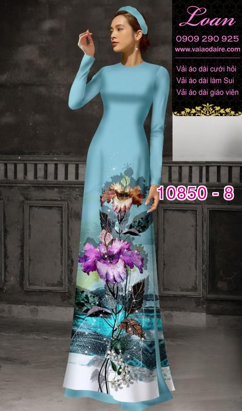 Vải áo dài hoa 3D