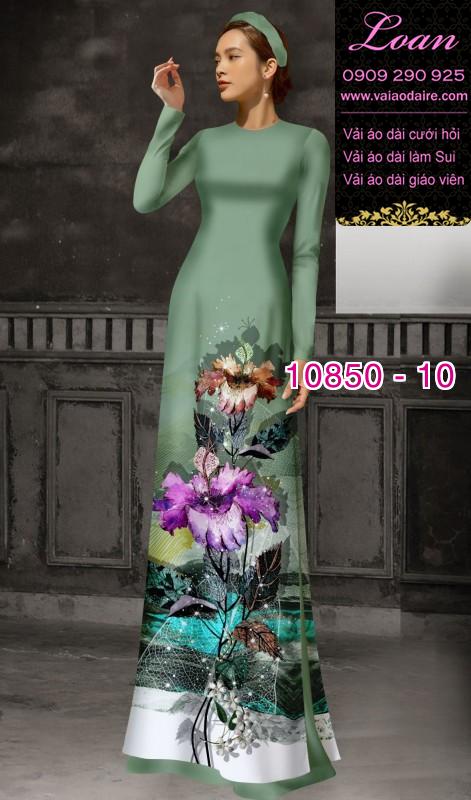 Vải áo dài hoa 3D