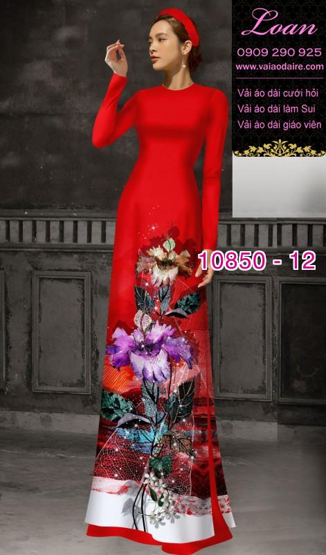 Vải áo dài hoa 3D