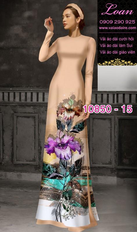 Vải áo dài hoa 3D