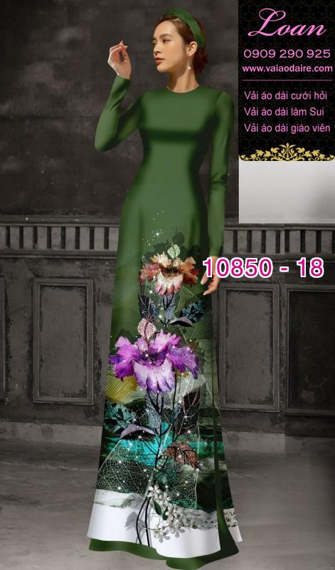 Vải áo dài hoa 3D