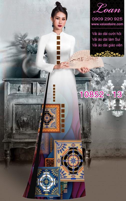 Vải áo dài hoa 3D