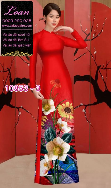 Vải áo dài hoa 3D Vải áo dài hoa 3D