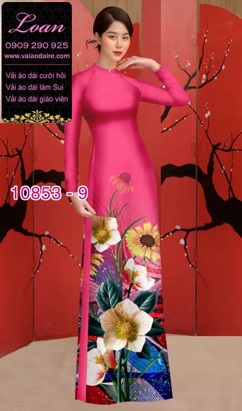 Vải áo dài hoa 3D Vải áo dài hoa 3D