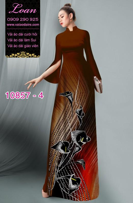 Vải áo dài hoa 3D