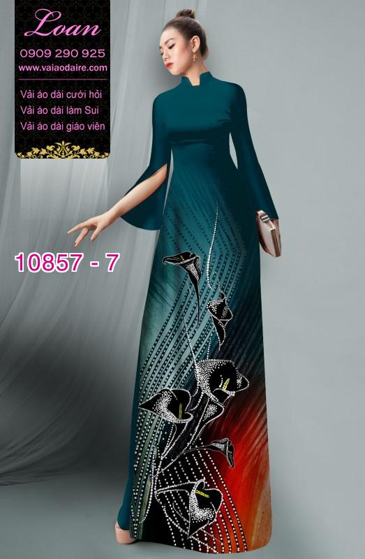 Vải áo dài hoa 3D