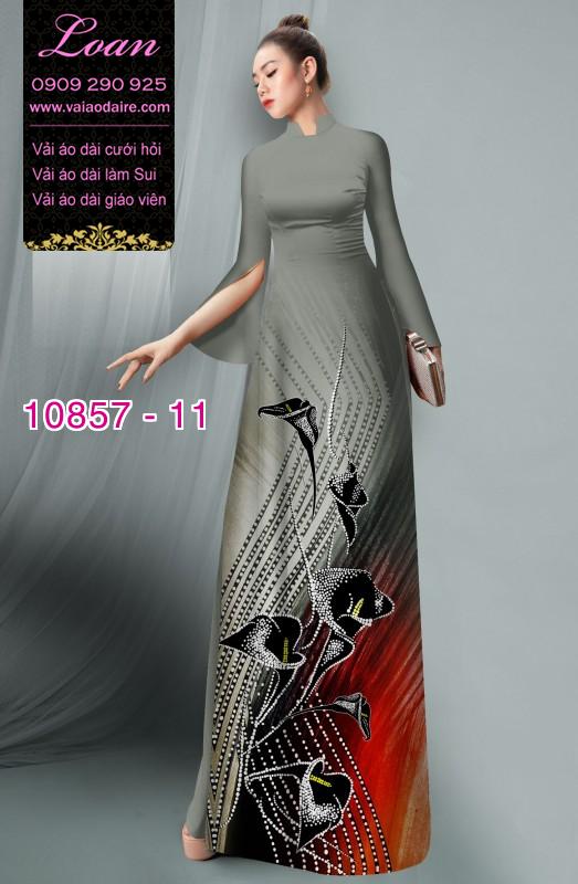 Vải áo dài hoa 3D