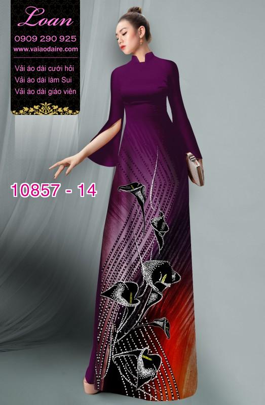 Vải áo dài hoa 3D