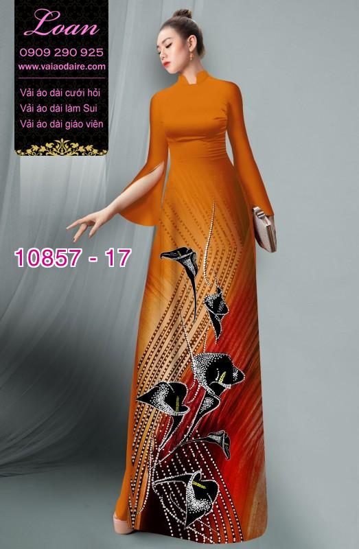 Vải áo dài hoa 3D