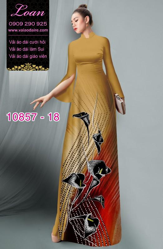 Vải áo dài hoa 3D