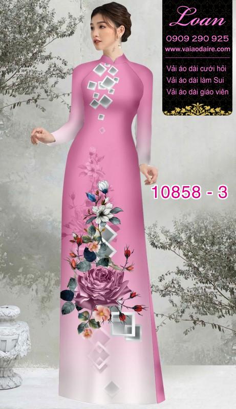 Vải áo dài hoa 3D Vải áo dài hoa 3D