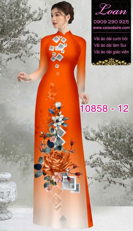 Vải áo dài hoa 3D Vải áo dài hoa 3D