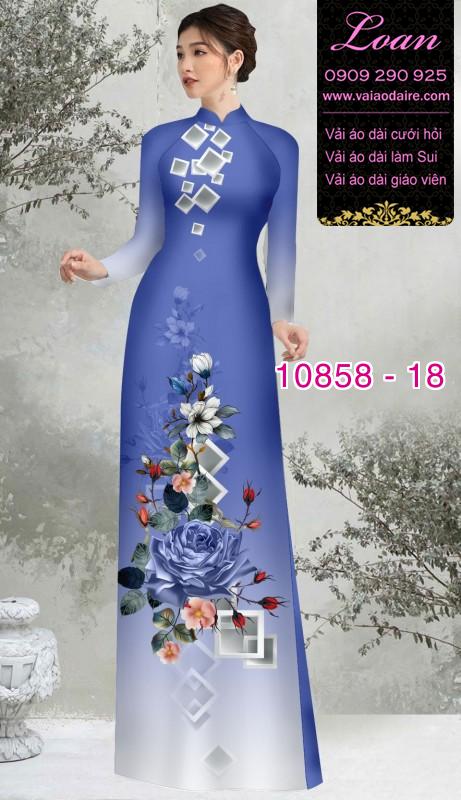 Vải áo dài hoa 3D Vải áo dài hoa 3D