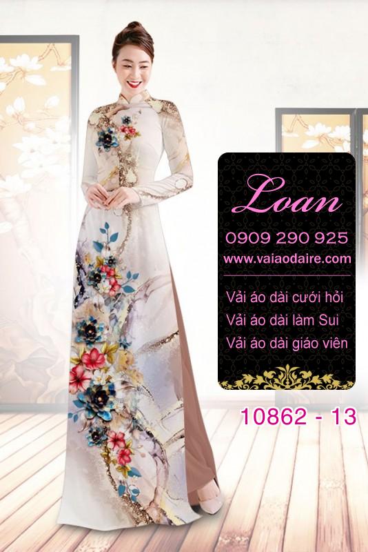 Vải áo dài hoa 3D Vải áo dài hoa 3D