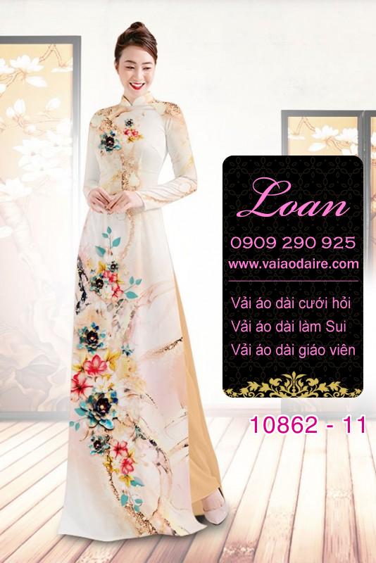Vải áo dài hoa 3D Vải áo dài hoa 3D