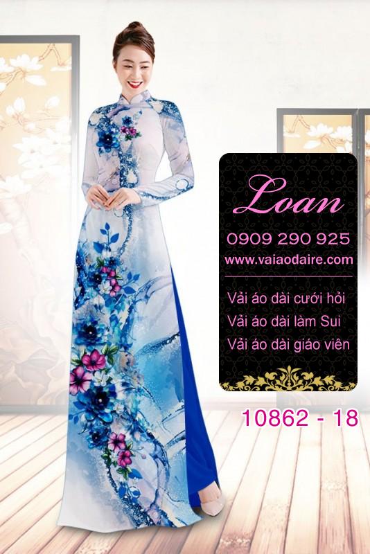 Vải áo dài hoa 3D Vải áo dài hoa 3D
