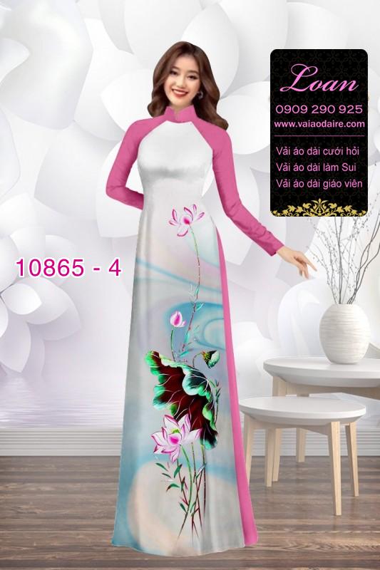 Vải áo dài hoa sen