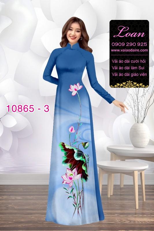 Vải áo dài hoa sen