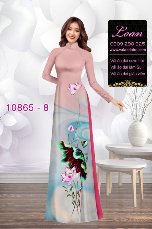 Vải áo dài hoa sen