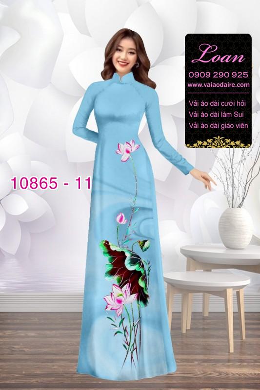 Vải áo dài hoa sen