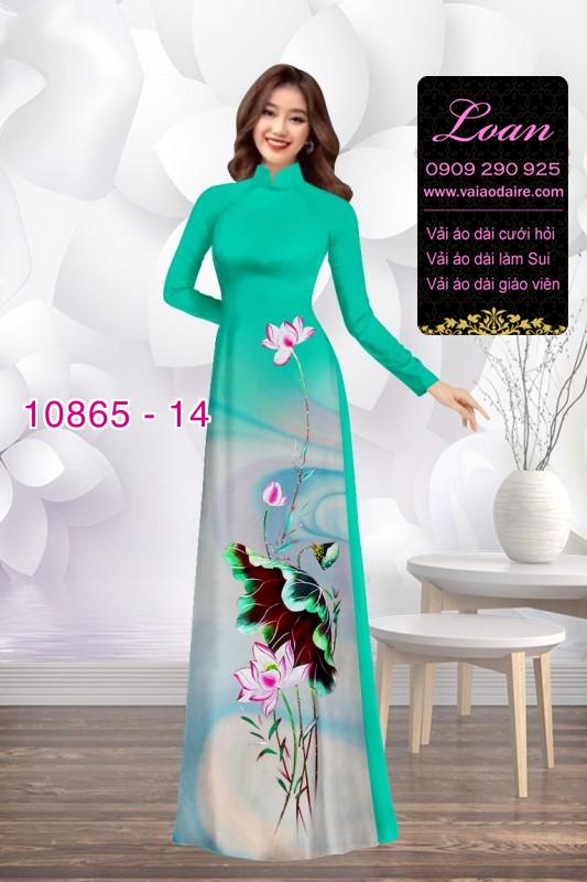 Vải áo dài hoa sen