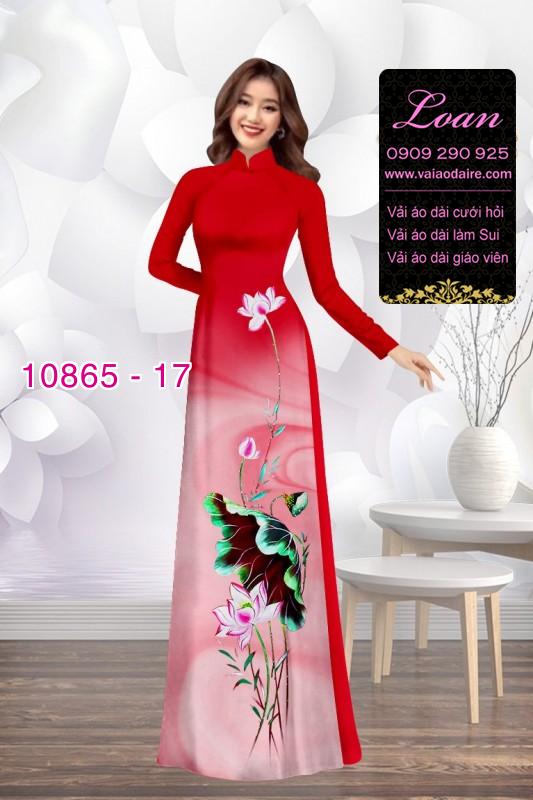 Vải áo dài hoa sen