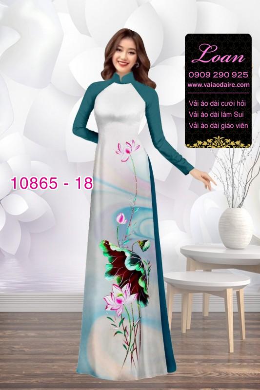 Vải áo dài hoa sen