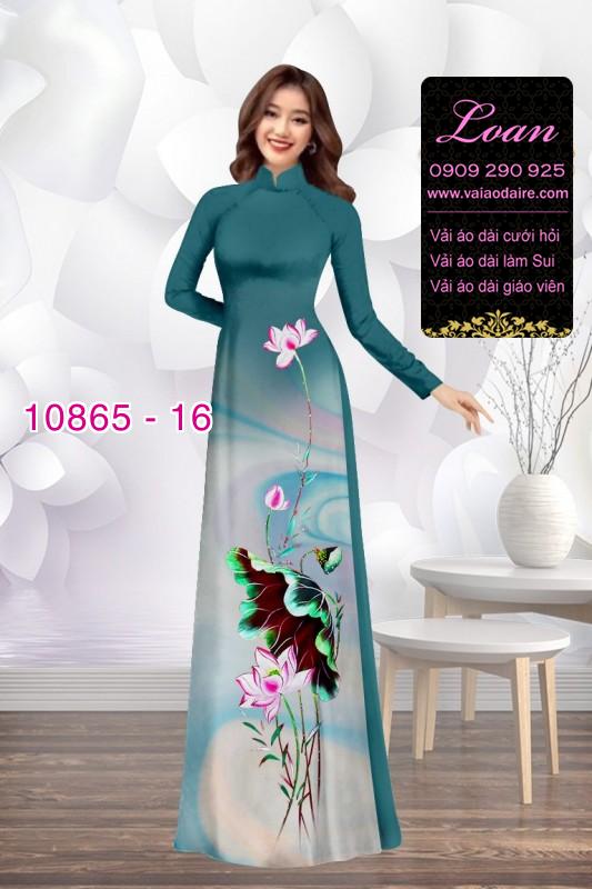 Vải áo dài hoa sen