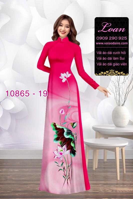 Vải áo dài hoa sen