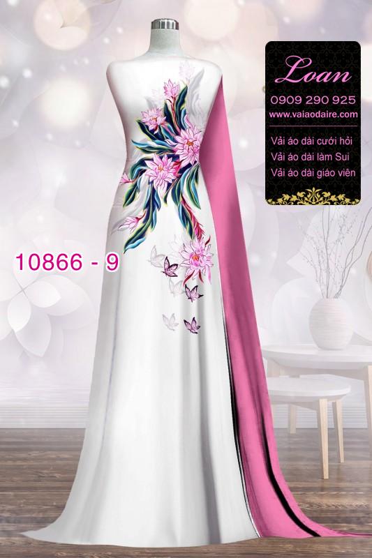 Vải áo dài hoa 3D