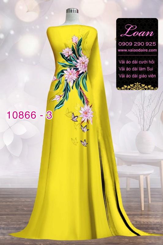 Vải áo dài hoa 3D