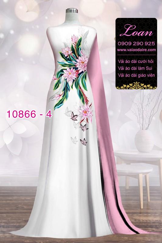 Vải áo dài hoa 3D