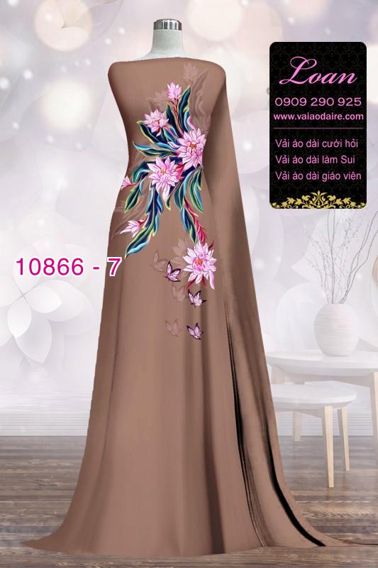 Vải áo dài hoa 3D
