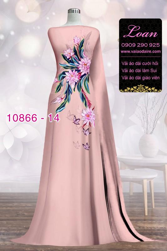 Vải áo dài hoa 3D
