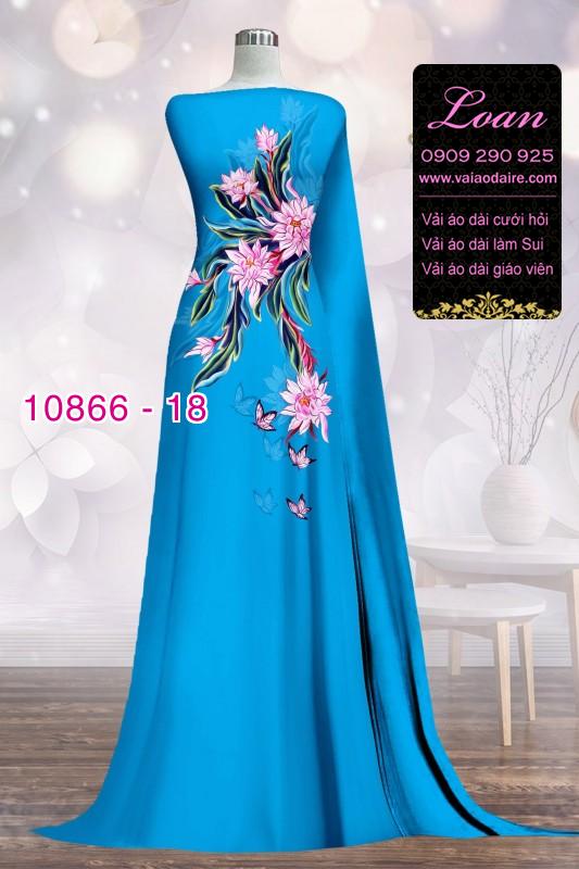 Vải áo dài hoa 3D