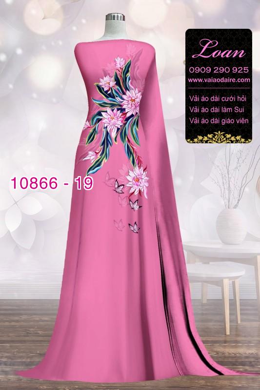 Vải áo dài hoa 3D