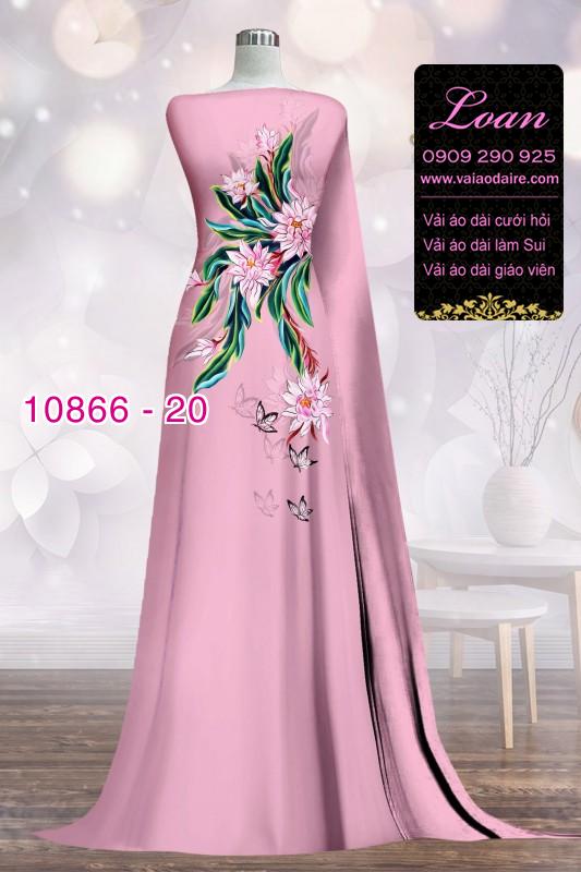 Vải áo dài hoa 3D
