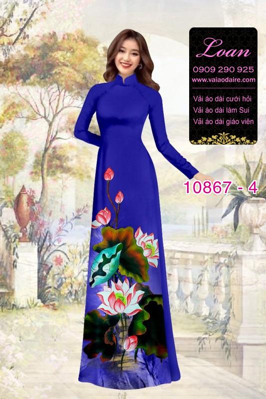 Vải áo dài hoa 3D