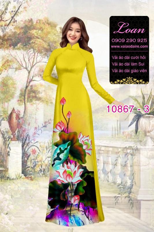 Vải áo dài hoa 3D