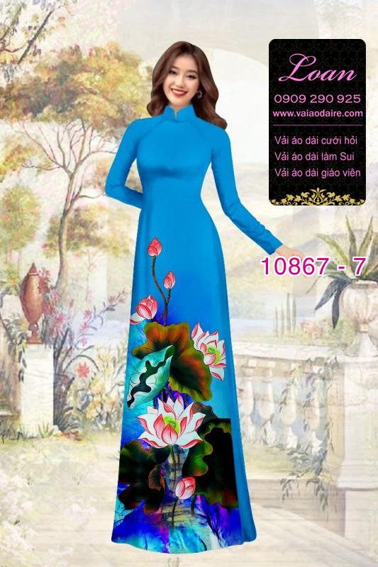 Vải áo dài hoa 3D