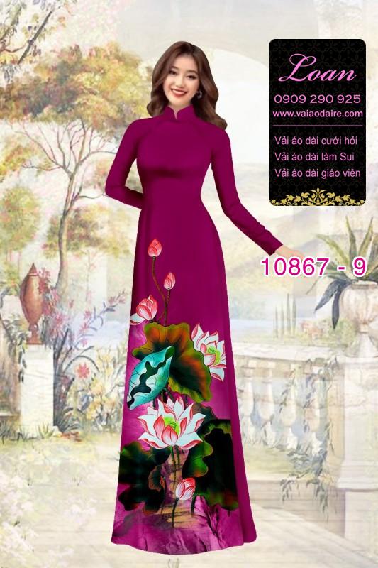 Vải áo dài hoa 3D