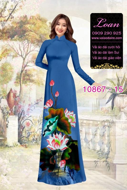 Vải áo dài hoa 3D